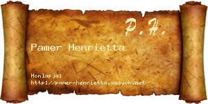 Pamer Henrietta névjegykártya